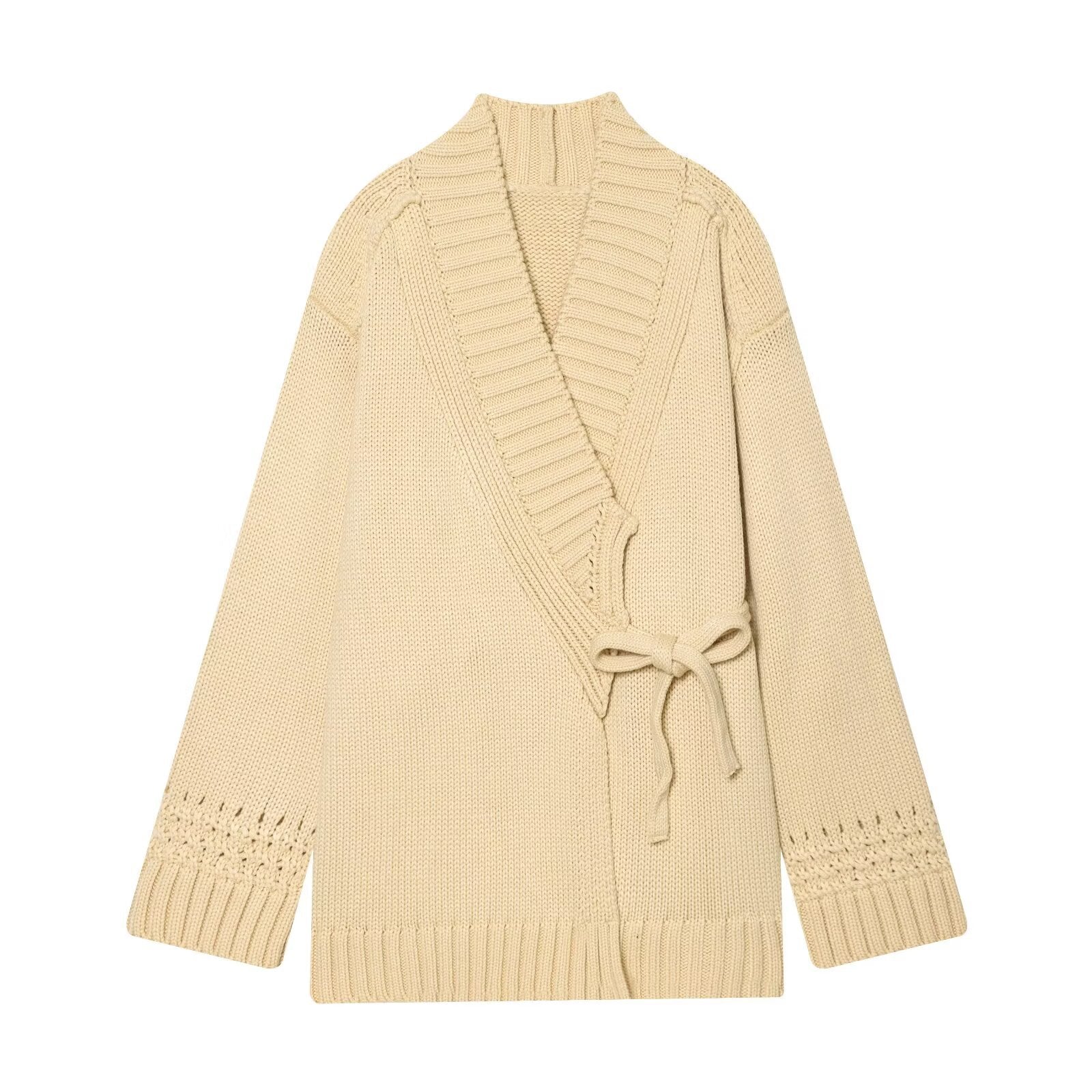 Women's apricot belted kimono jacket