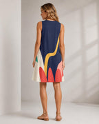 Amalfi Abstract Pocket Dress | Sleeveless Resort A-Line Dress