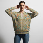 Floral Bomber Jacket | Boho Lightweight Spring Statement Jacket