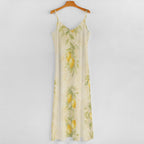 Watercolor Lemon Maxi Dress | Amalfi Spaghetti Strap Sundress