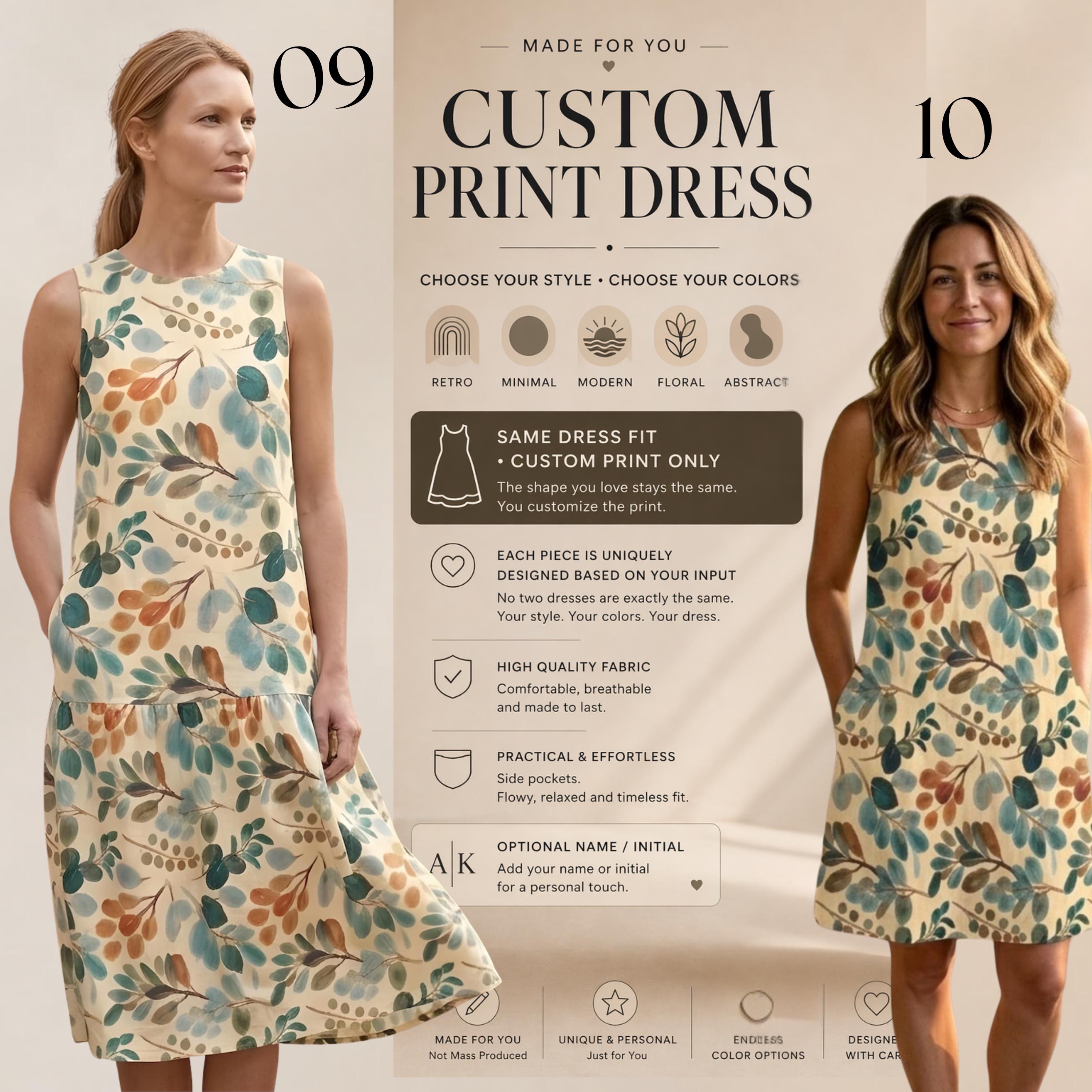 Custom A-Line Midi Dress | Design Your Own Personalized Dress