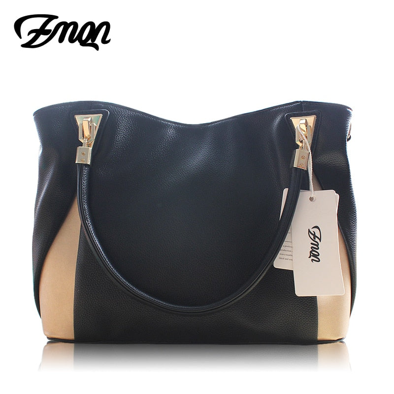 Women's PU zipper shoulder bag, approximately 31 × 13 × 25 cm