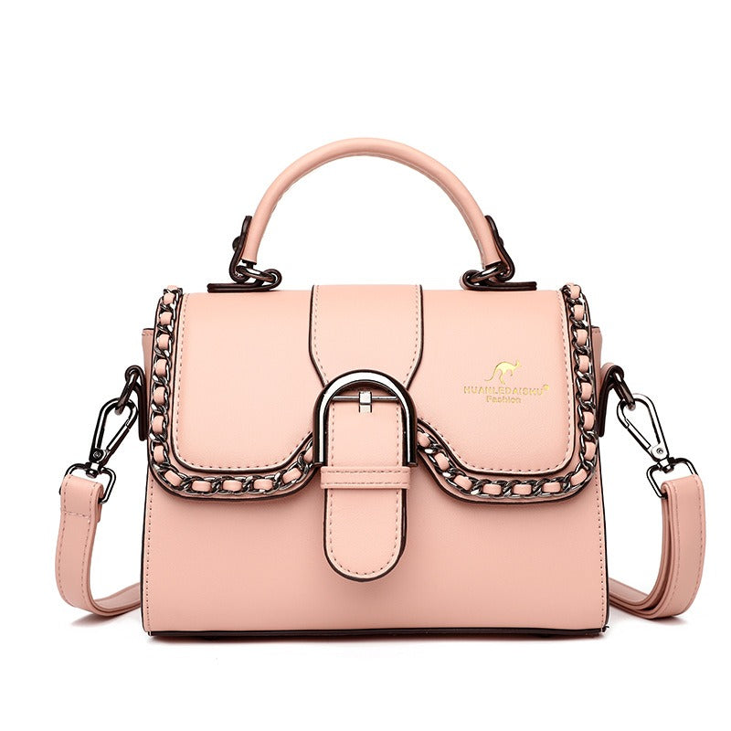 Women's PU flap shoulder bag with magnetic closure in seven colors