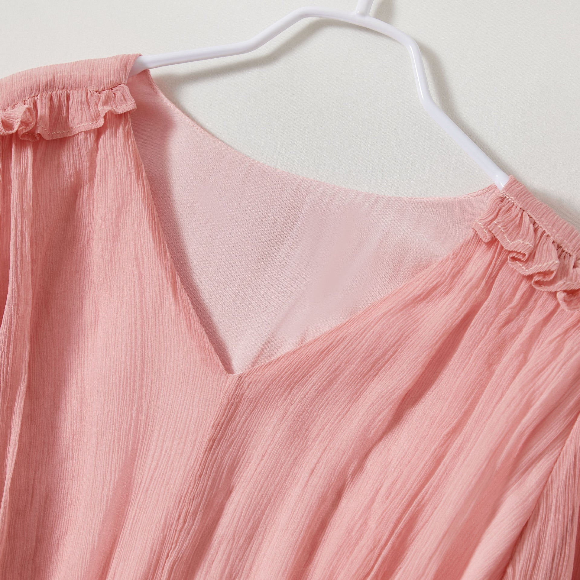 Silk V-Neck Long-Sleeve Maxi Dress