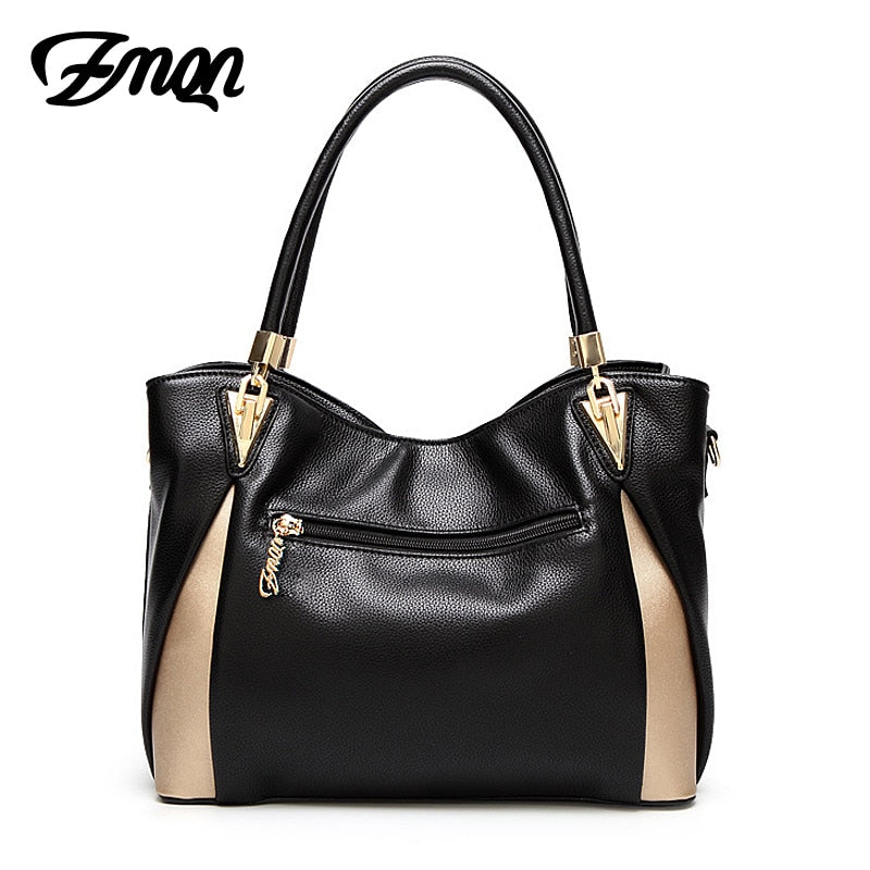 Women's PU zipper shoulder bag, approximately 31 × 13 × 25 cm