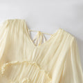 Silk V-Neck Long-Sleeve Dress