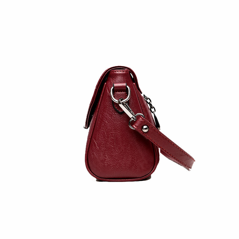 Women's soft PU crossbody shoulder bag, 26 × 8 × 17 cm