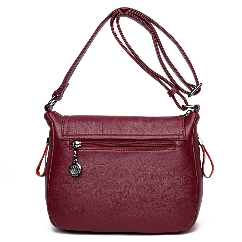 Women's genuine leather shoulder bag in six color options