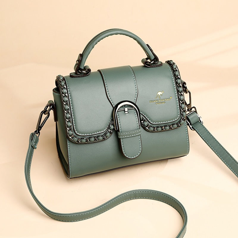 Women's PU flap shoulder bag with magnetic closure in seven colors