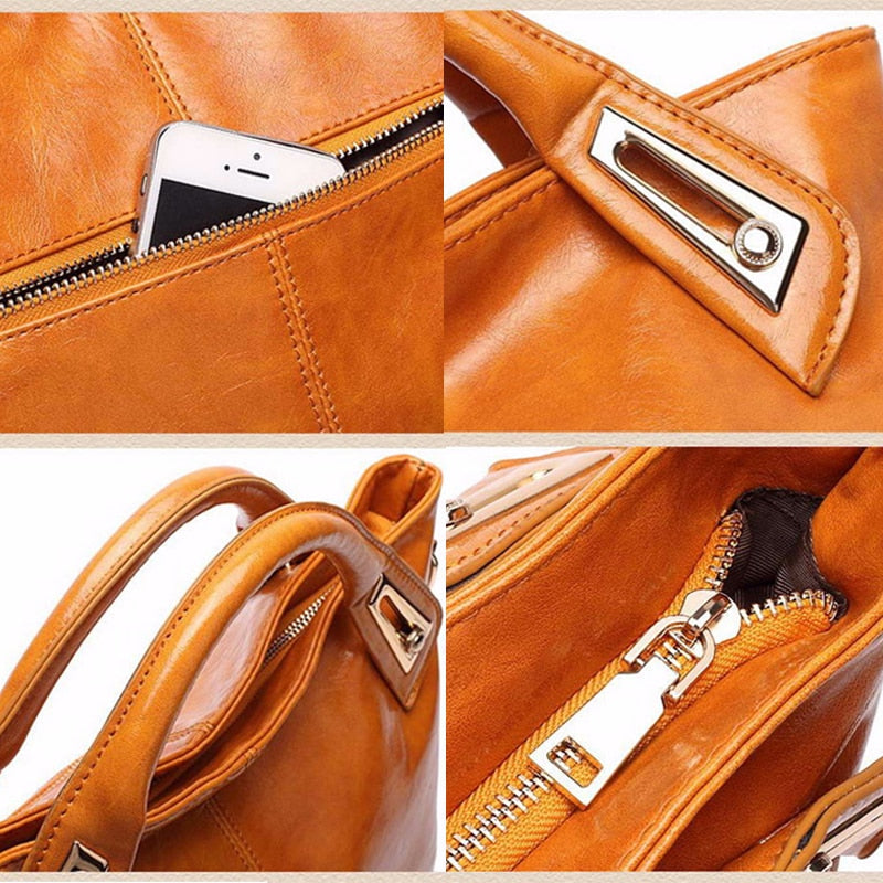 Women's structured PU shoulder bag, 32 × 25 × 14 cm
