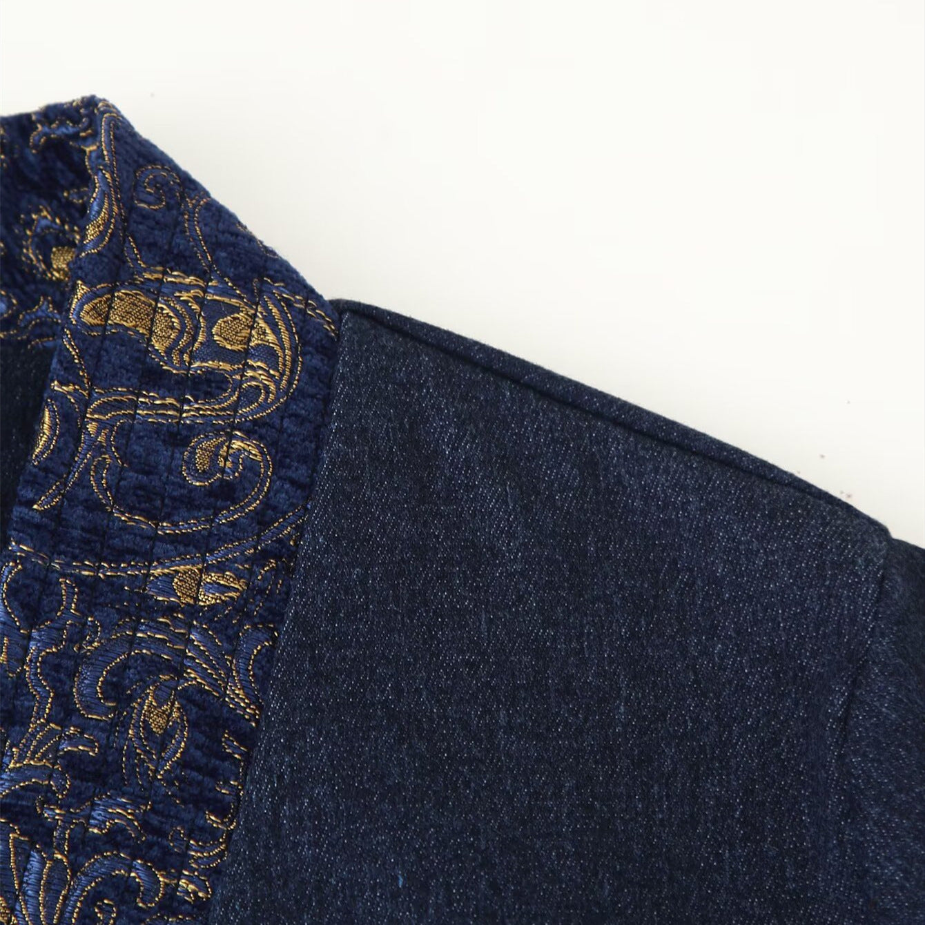 Navy blue kimono-style layering jacket