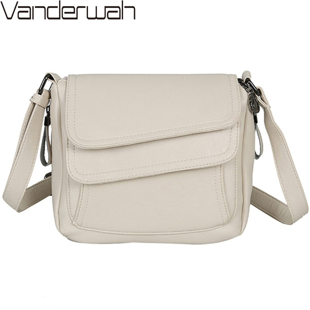 Women's genuine leather shoulder bag in six color options