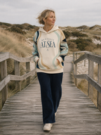 Mentally at Sea coastal hoodie full-length view