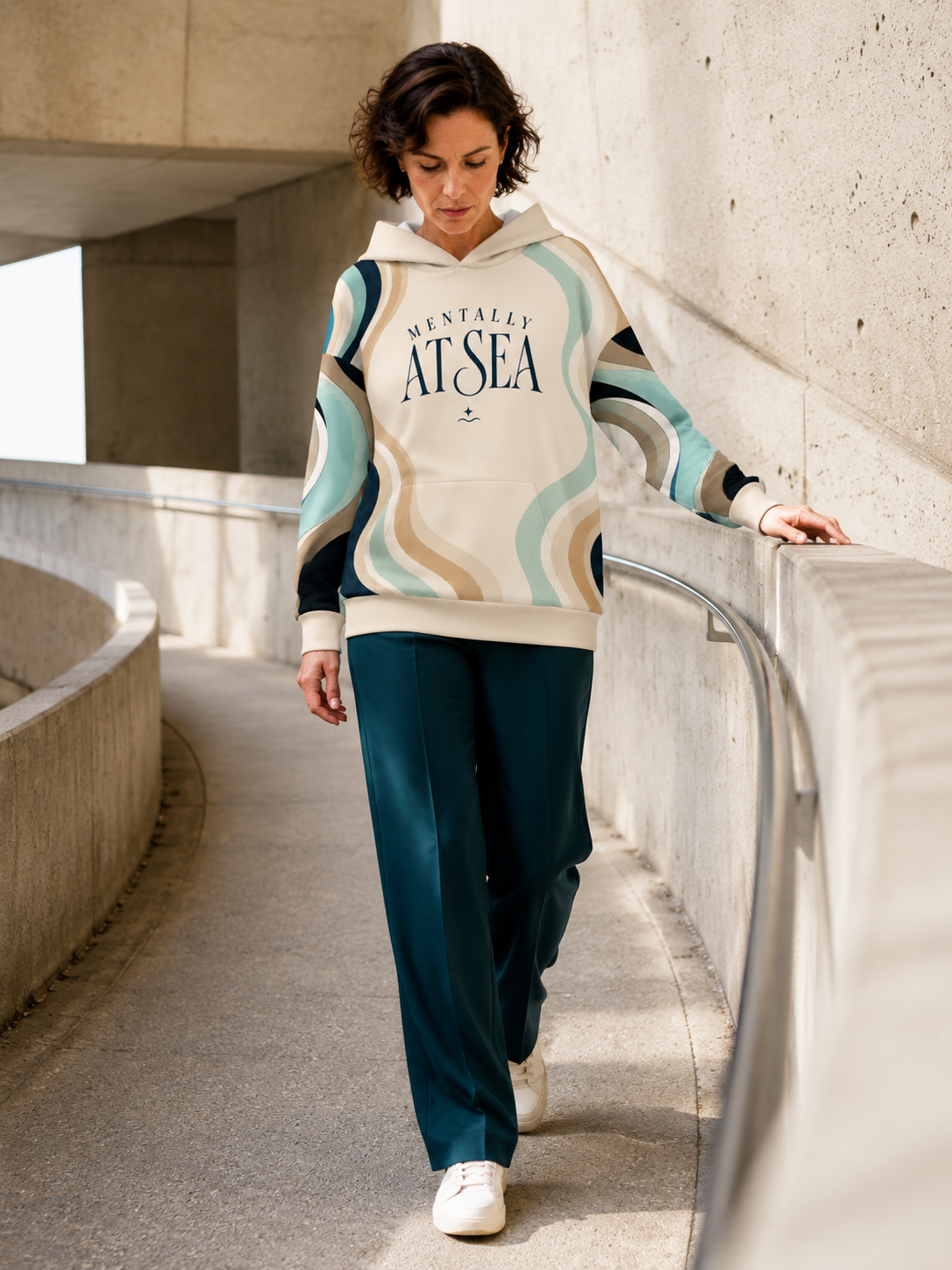 Mentally at Sea hoodie lifestyle product view