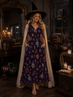Midnight Floral Maxi Dress with Pockets | V-Neck Resort Dress