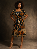 Geometric Halloween Maxi Dress
