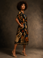 Geometric Halloween Maxi Dress