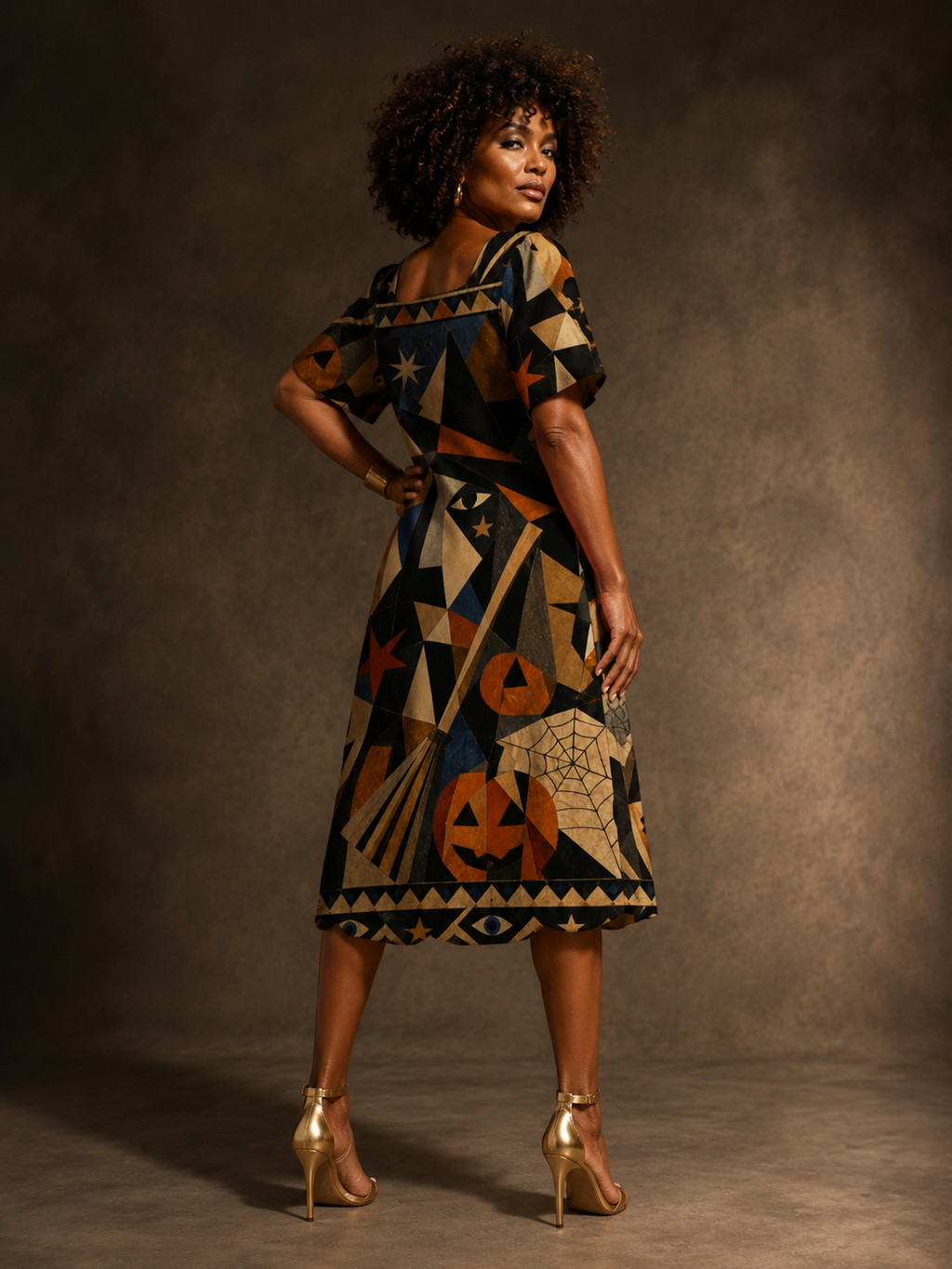 Geometric Halloween Maxi Dress