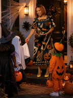 Geometric Halloween Maxi Dress