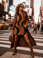 Retro Wave A-Line Mini Dress with pockets – product view