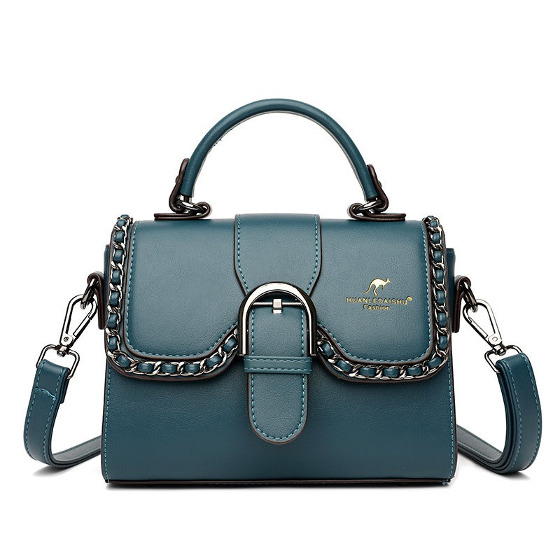 Women's PU flap shoulder bag with magnetic closure in seven colors