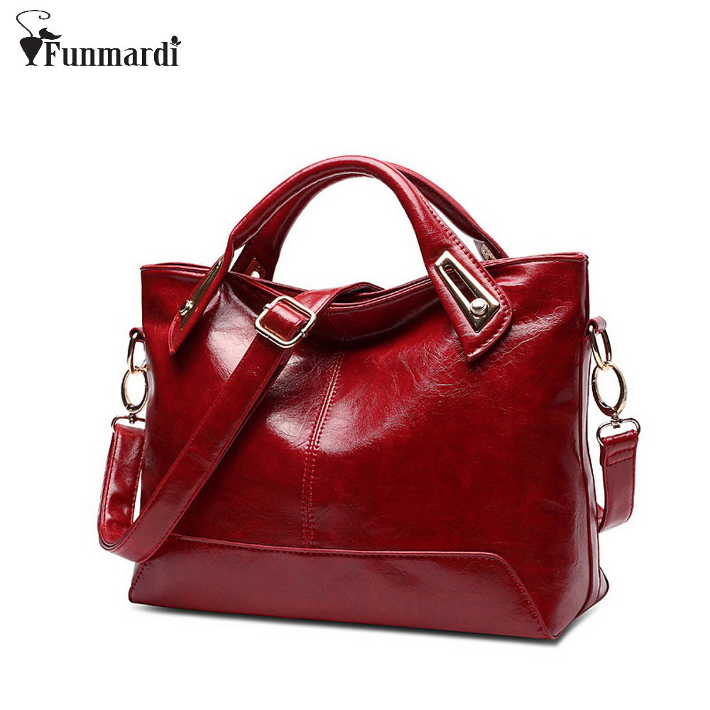 Women's structured PU shoulder bag, 32 × 25 × 14 cm
