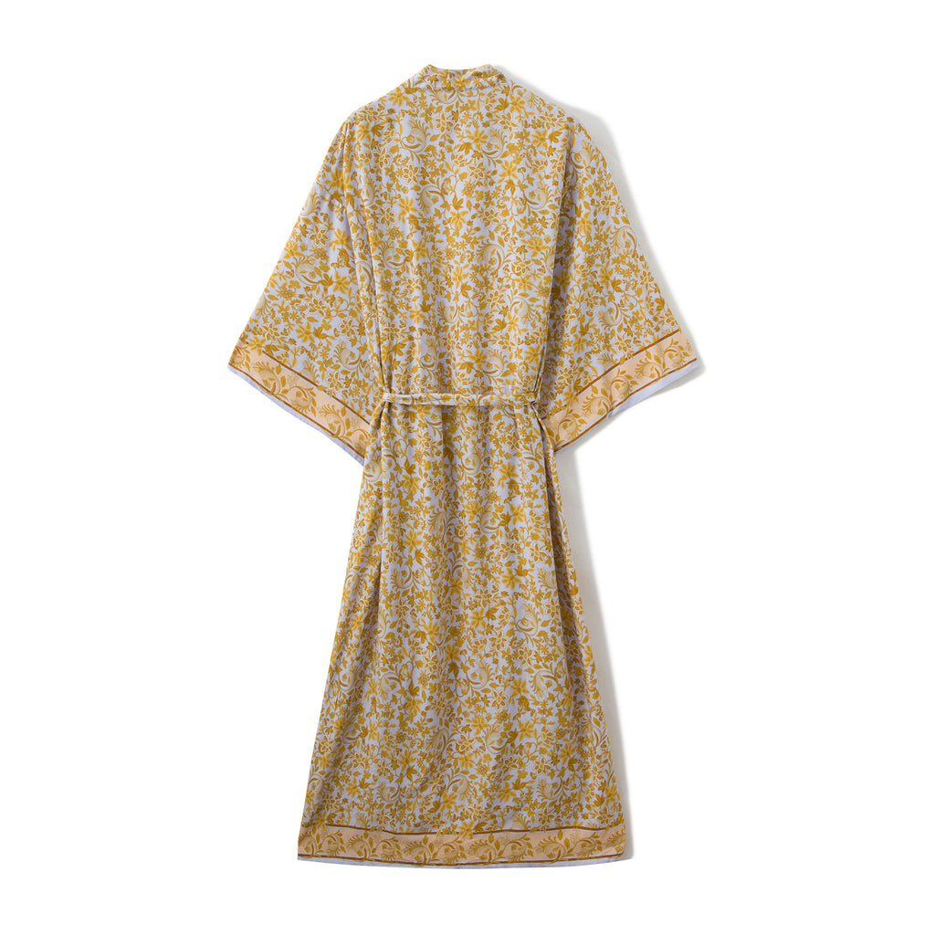 Printed cotton long kimono for women
