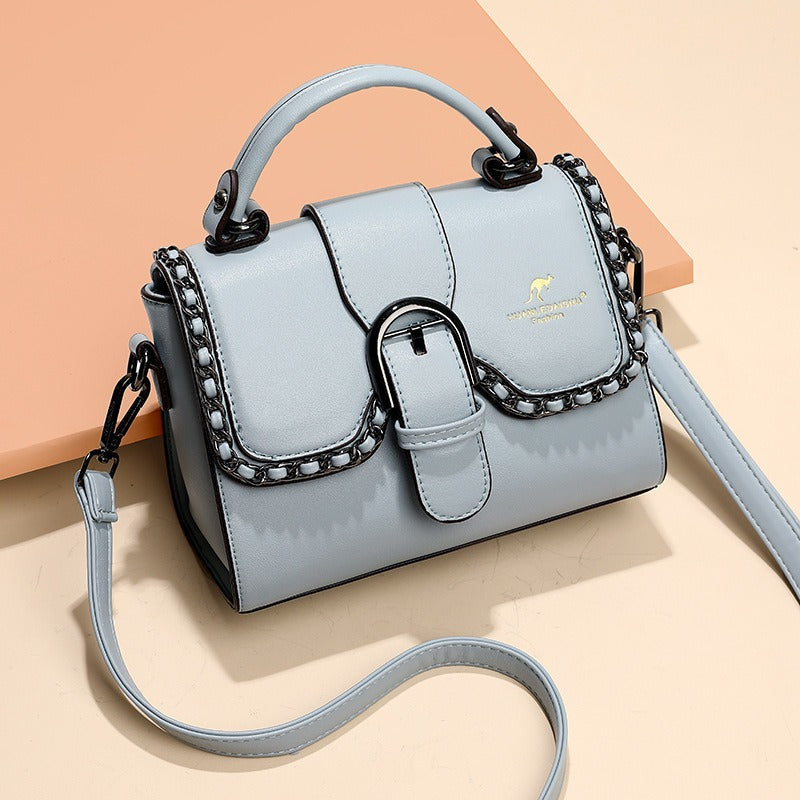 Women's PU flap shoulder bag with magnetic closure in seven colors