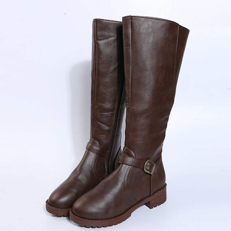 Women's buckle tall boots for winter outfits