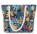 Women's multicolor landscape print canvas tote bag, 40 × 30 × 12 cm