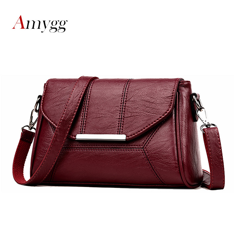 Women's soft PU crossbody shoulder bag, 26 × 8 × 17 cm