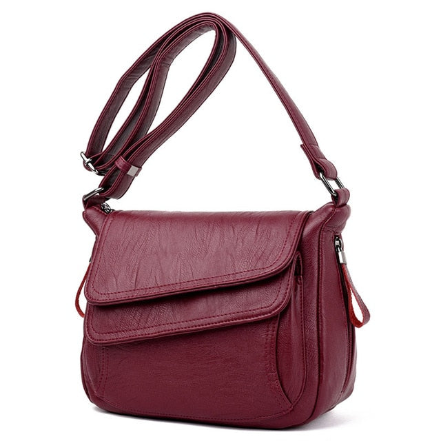 Women's genuine leather shoulder bag in six color options