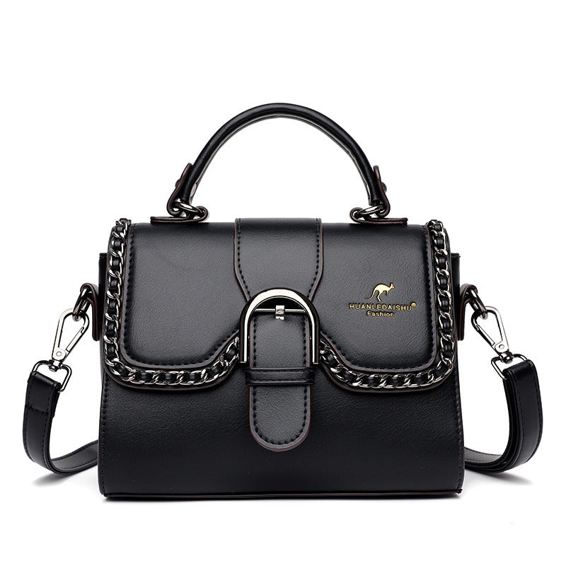 Women's PU flap shoulder bag with magnetic closure in seven colors