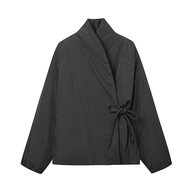 Solid-color women's kimono jacket in three color options