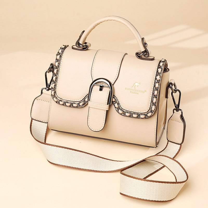 Women's PU flap shoulder bag with magnetic closure in seven colors