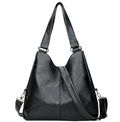 Women's vintage-style top-handle shoulder bag in black or brown
