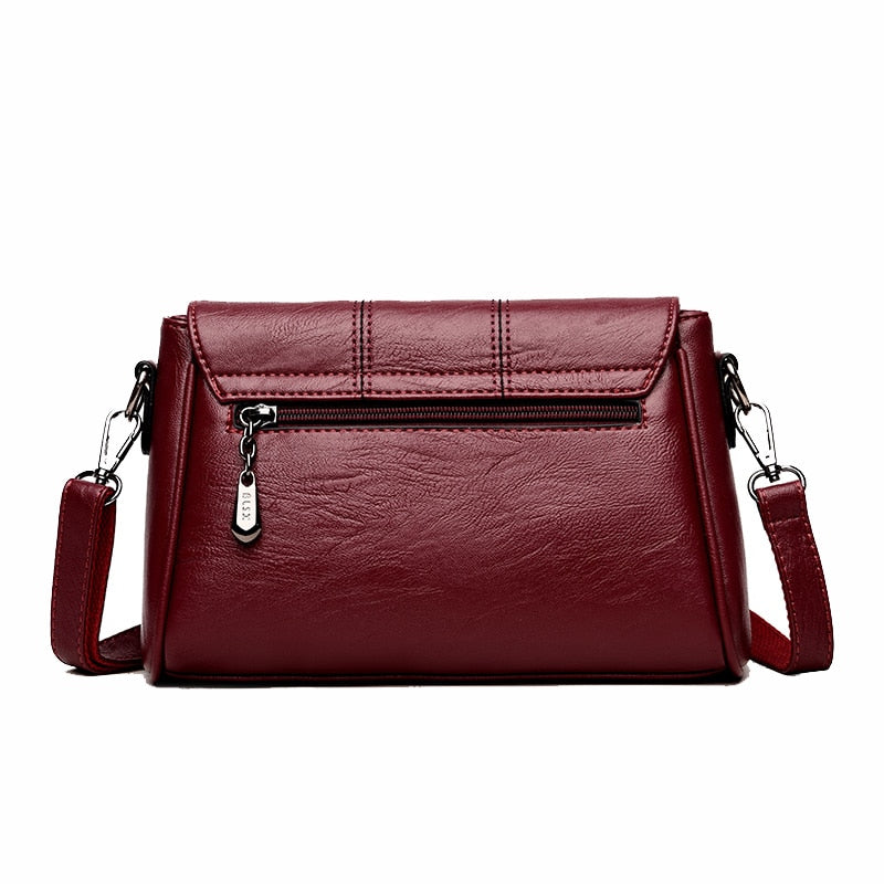 Women's soft PU crossbody shoulder bag, 26 × 8 × 17 cm