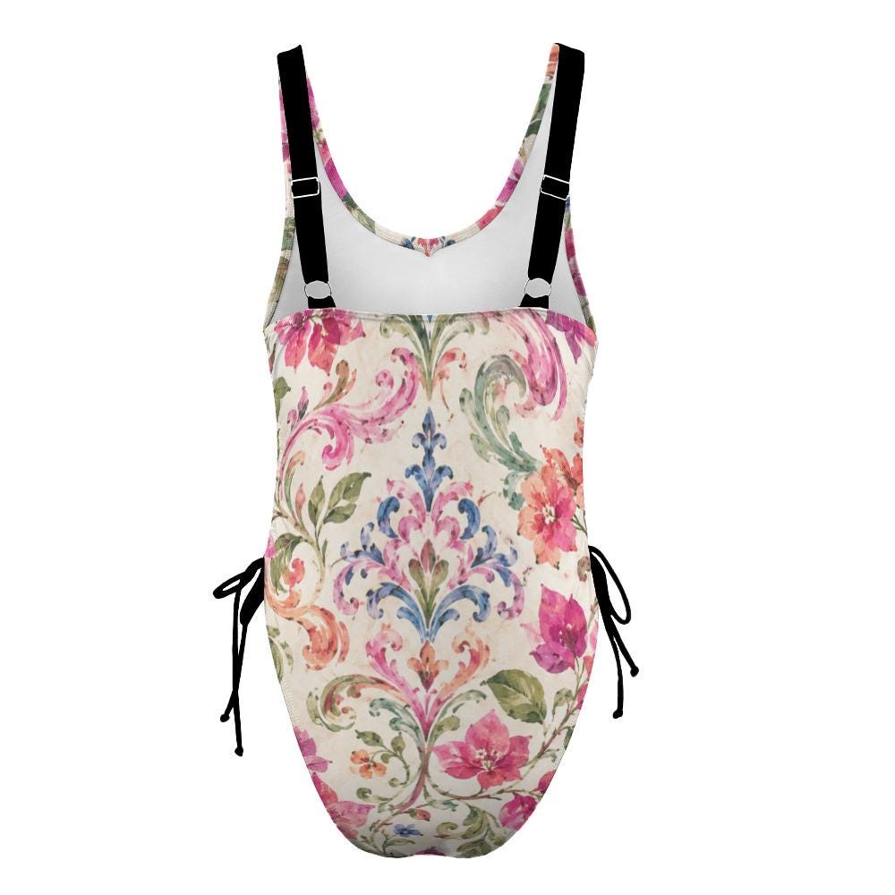 Watercolor Floral One-Piece Swimsuit | Romantic Resort Swimwear