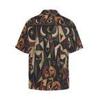 Men’s Gothic Halloween Hawaiian Shirt | Black Cat Pumpkin