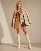 Abstract Spaghetti Strap Mini Dress | Retro Resort Sundress