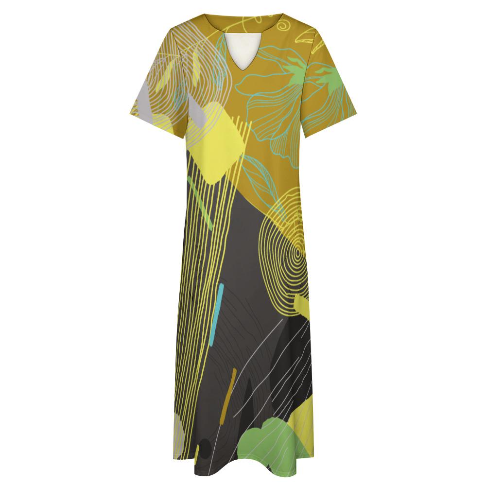 Abstract Art T-Shirt Dress | Modern Geometric Travel Dress