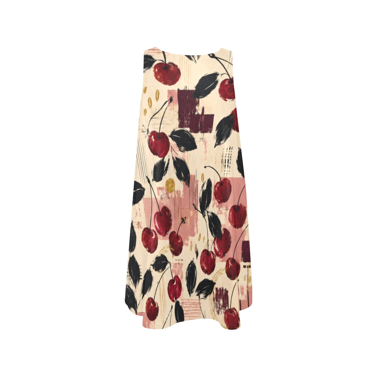 Abstract A-Line Mini Dress with Pockets, Navy Rust Coastal Print