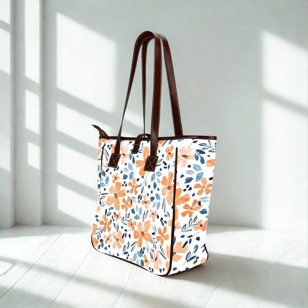 Boho Floral Tote Bag | Water-Resistant Summer Shoulder Bag
