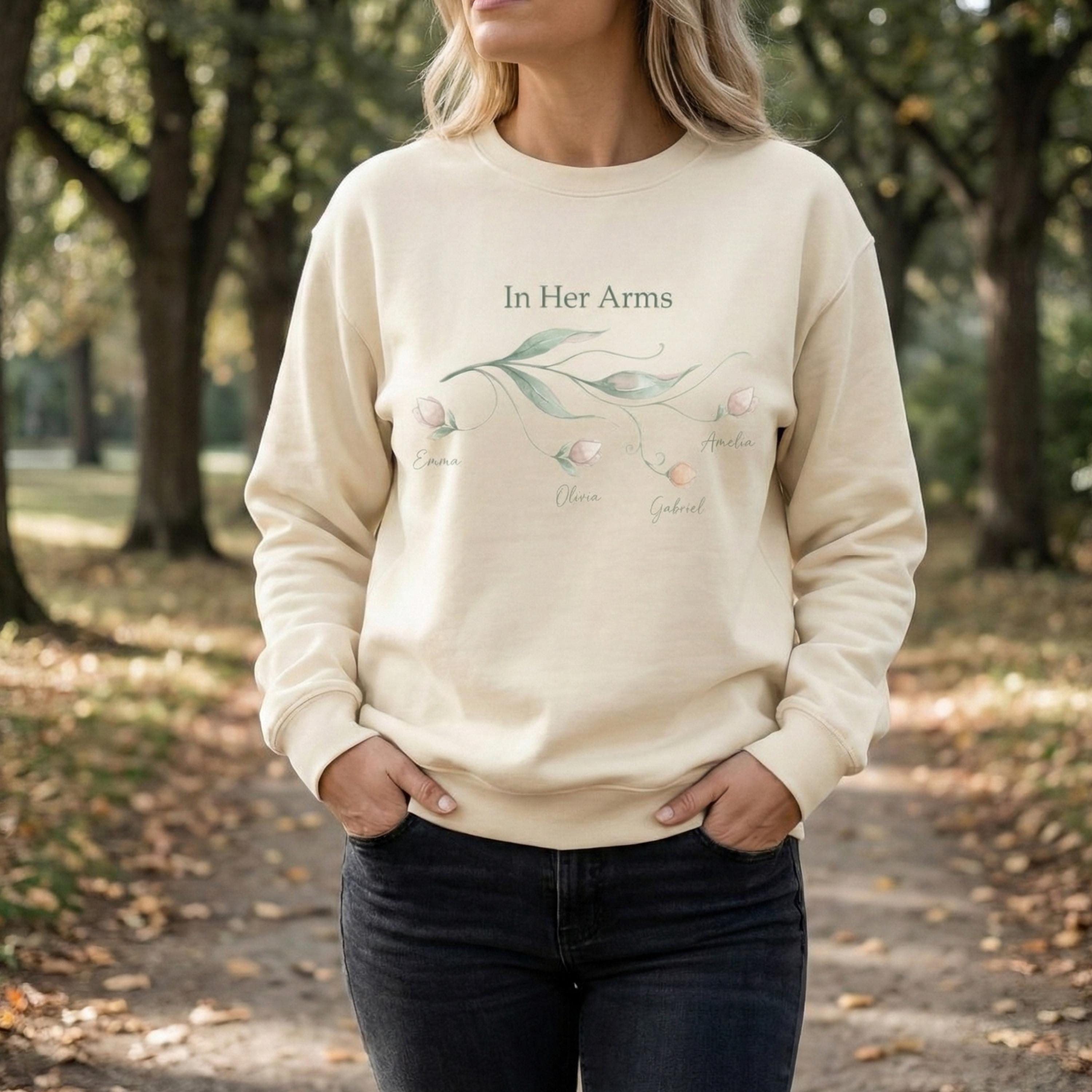 Personalized Floral Mom Sweatshirt | Custom Family Names Gift