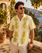 Men’s Lemon Hawaiian Shirt | Yellow Resort Vacation Button-Up