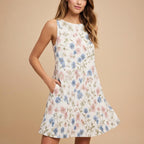 Floral A-Line Mini Dress | European Summer Pocket Vacation Dress