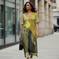 Abstract Art T-Shirt Dress | Modern Geometric Travel Dress