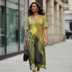 Abstract Art T-Shirt Dress | Modern Geometric Travel Dress