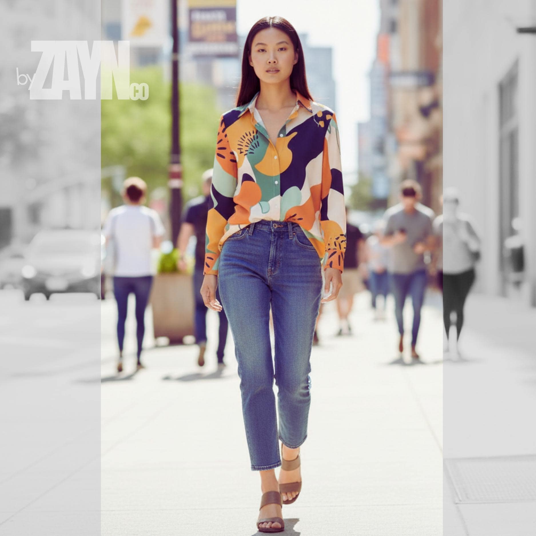 Colorful Abstract Art Shirt | Gallery-Inspired Button-Up Blouse