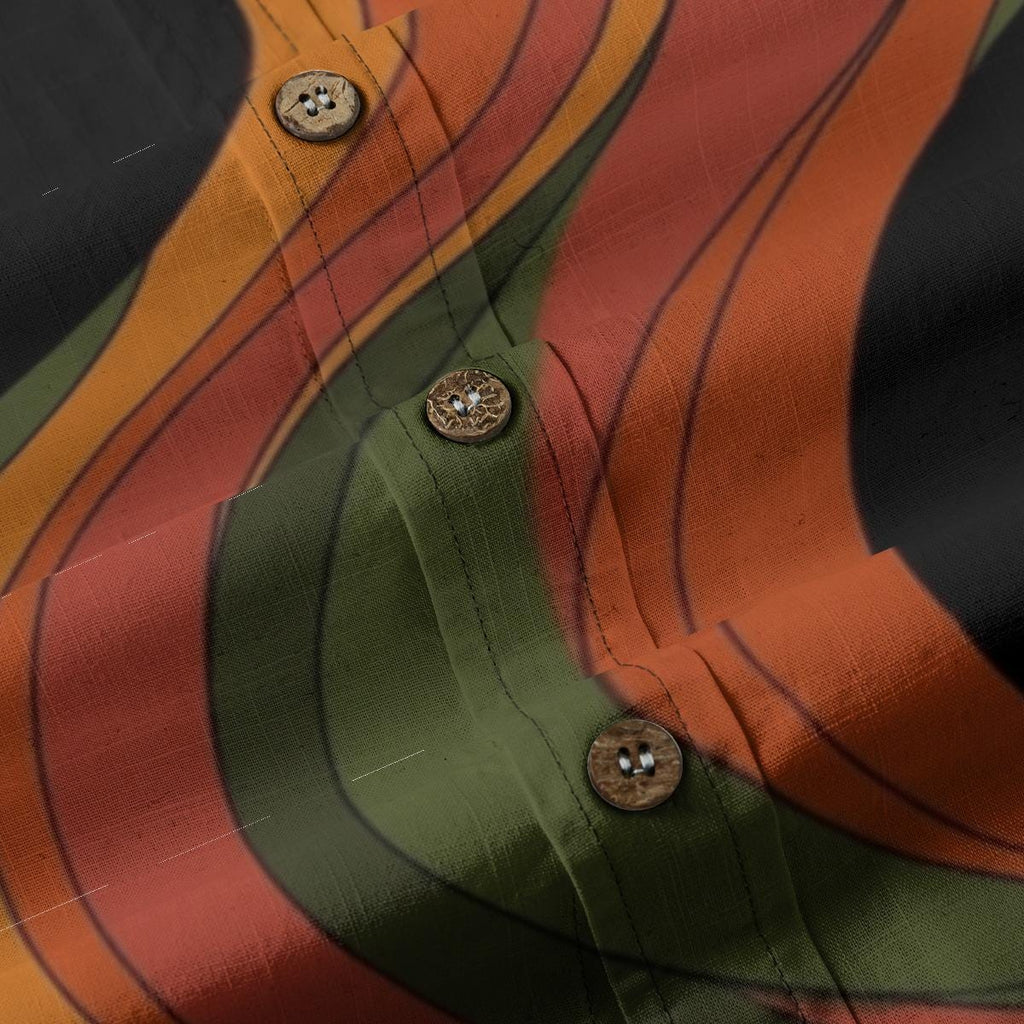 Men’s Retro Wave Cotton Resort Shirt | 70s Mediterranean Button-Up